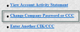 Select Change Company Password or CCC on UI