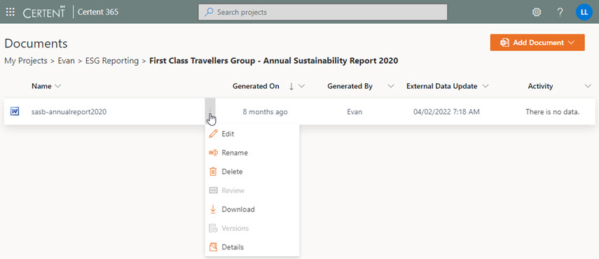 Documents Page
