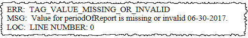 The Tag Value Missing or Invalid EDGAR Error