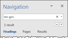 Search for sec.gov in the Navigation Pane