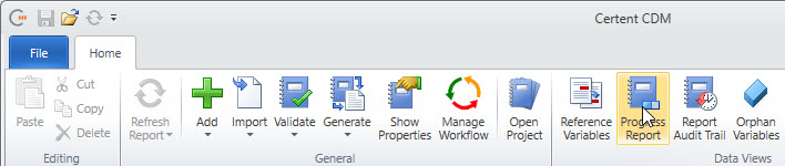 Click Progress Report in Home Ribbon