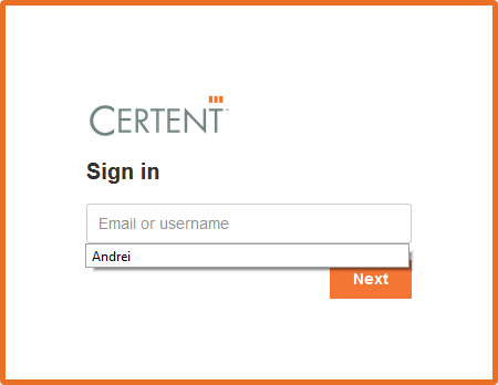 Auto Complete Signin Options
