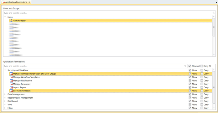 Permissions for Site Adminstration