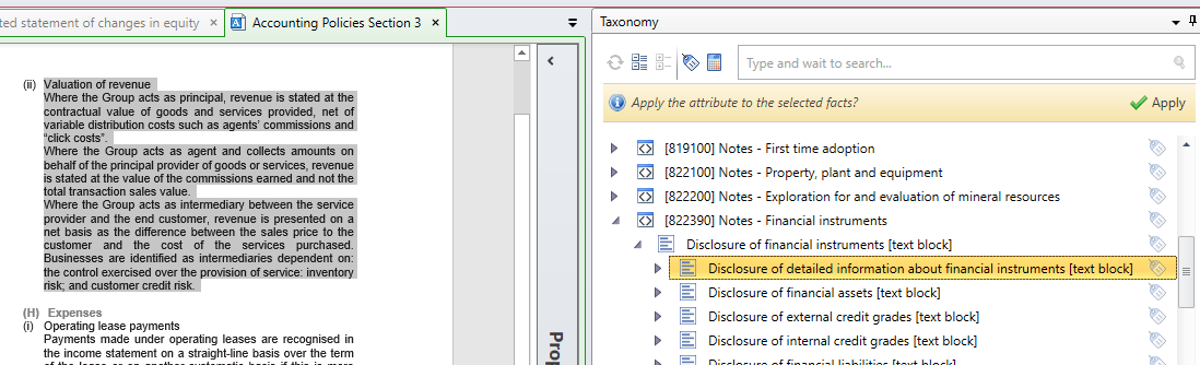 Text Block Tagging