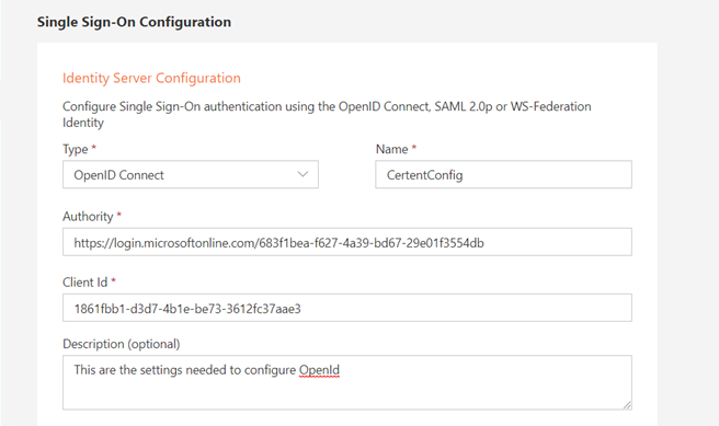 Single Sign-On Configuration